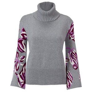 CABI 3704 Eden Pullover Turtleneck Flare Sleeve Sweater Top S